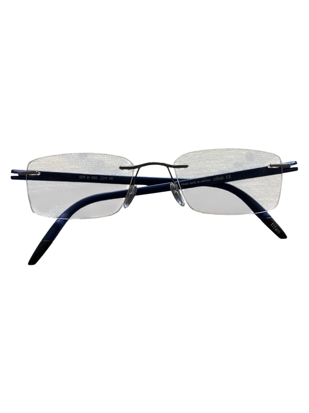 Silhouette Rimless Blue and Silver Glasses